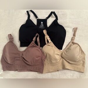 Kindred Bravely Women's simply sublime Nursing Bras - Black, Tan and Purple